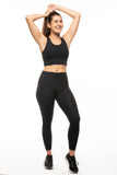 Black High Waisted Yoga Leggings - workout equipememts fitness